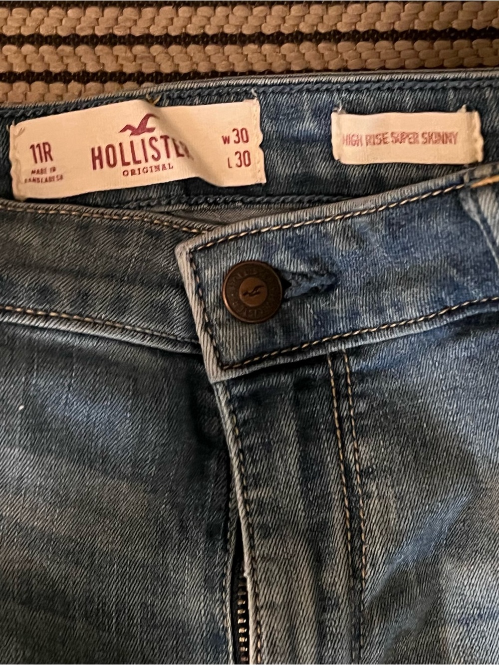 Hollister Light Blue High-Rise Super Skinny Jeans